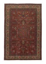 35903 Persian Rug Tabriz Handmade Area Antique Traditional 6'10'' x 10'5'' -7x10- Red Floral Design
