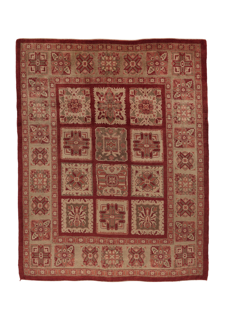 35915 Persian Rug Bijar Handmade Area Traditional 8'7'' x 10'10'' -9x11- Red Whites Beige Garden Design