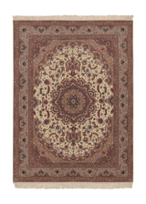 35935 Persian Rug Tabriz Handmade Area Traditional 5'0'' x 6'10'' -5x7- Pink Whites Beige Naghsh Floral Design