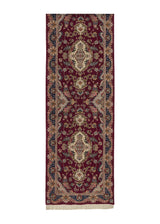 35938 Persian Rug Tabriz Handmade Runner Traditional 2'10'' x 16'6'' -3x17- Red Naghsh Floral Design