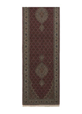 35939 Persian Rug Tabriz Handmade Runner Traditional 2'8'' x 13'3'' -3x13- Red Mahi Fish Design