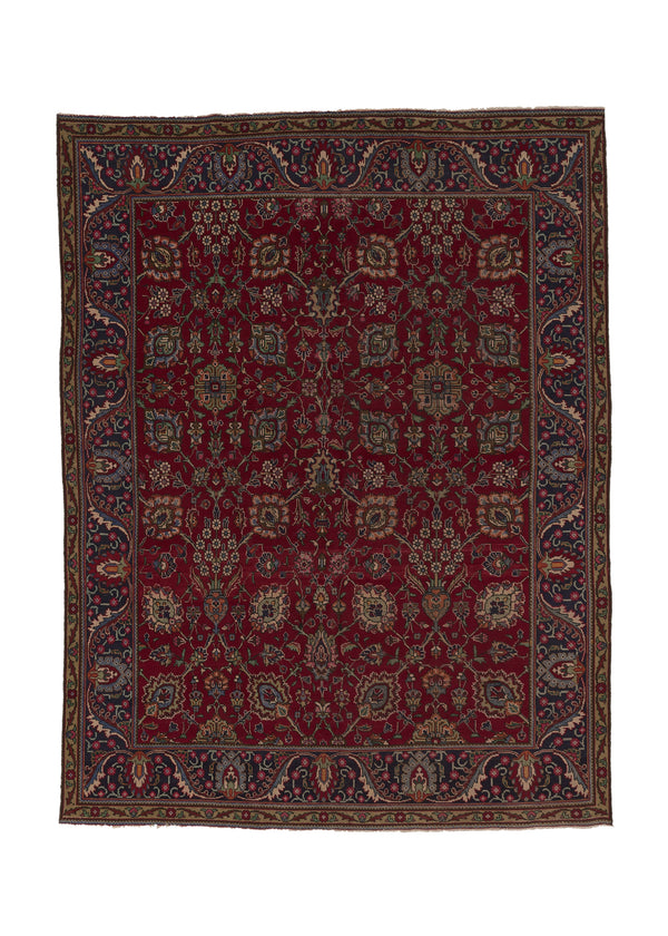 35982 Persian Rug Tabriz Handmade Area Traditional 8'6'' x 11'4'' -9x11- Red Floral Design