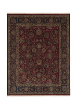 36011 Oriental Rug Indian Handmade Area Traditional 8'2'' x 10'3'' -8x10- Red Blue Floral Design