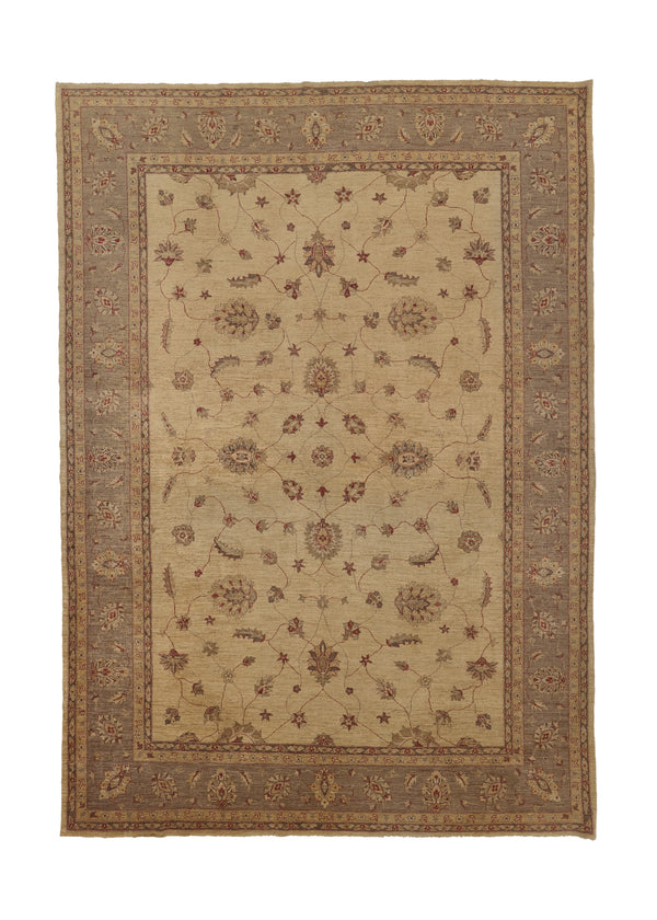 36025 Oriental Rug Pakistani Handmade Area Transitional Neutral 9'11'' x 14'6'' -10x15- Whites Beige Oushak Design