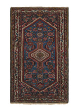 36043 Persian Rug Malayer Handmade Area Tribal Vintage 2'4'' x 4'1'' -2x4- Blue Herati Design