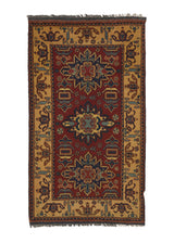36063 Oriental Rug Afghan Handmade Area Transitional Tribal 2'10'' x 4'10'' -3x5- Yellow Gold Red Geometric Design