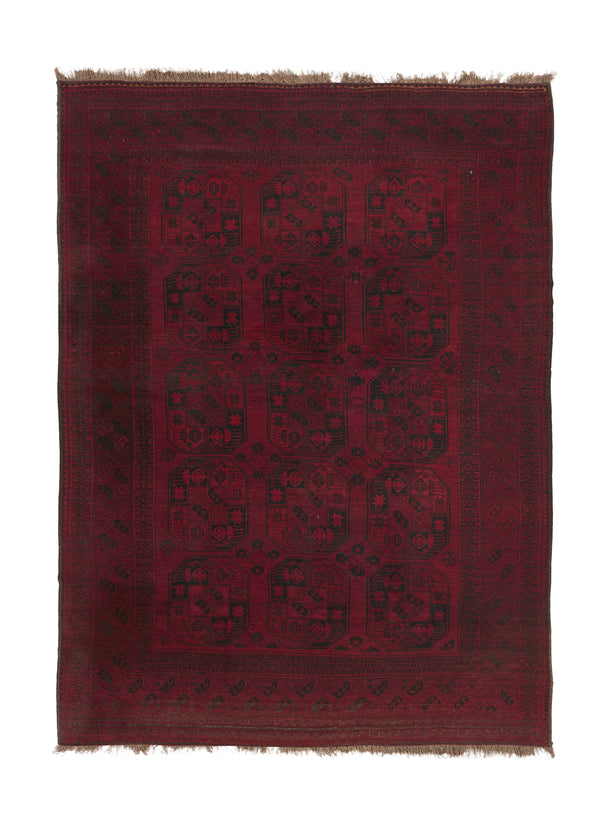 36084 Oriental Rug Afghan Handmade Area Tribal 10'1'' x 13'9'' -10x14- Red Ersari Elephant Foot Design