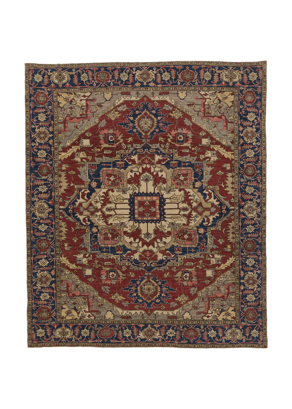 36093 Oriental Rug Pakistani Handmade Area Tribal 8'0'' x 9'8'' -8x10- Red Blue Heriz Design