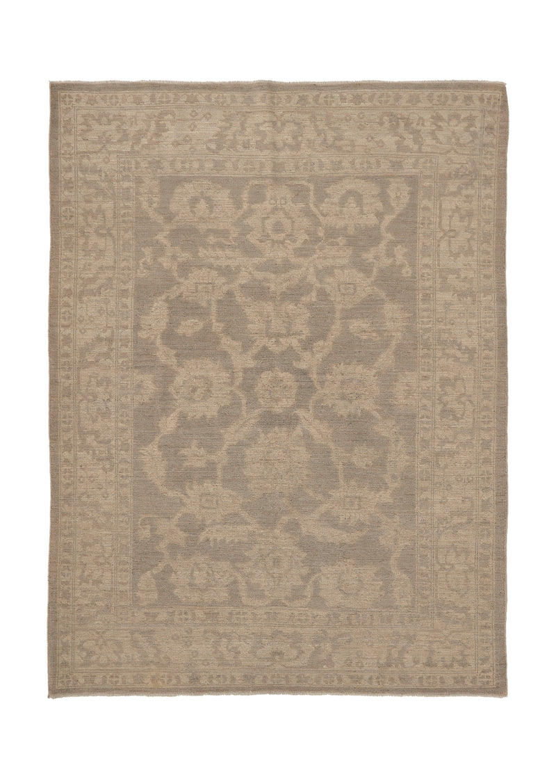 36098 Oriental Rug Turkish Handmade Area Neutral Vintage 4'10'' x 6'8'' -5x7- Whites Beige Oushak Design