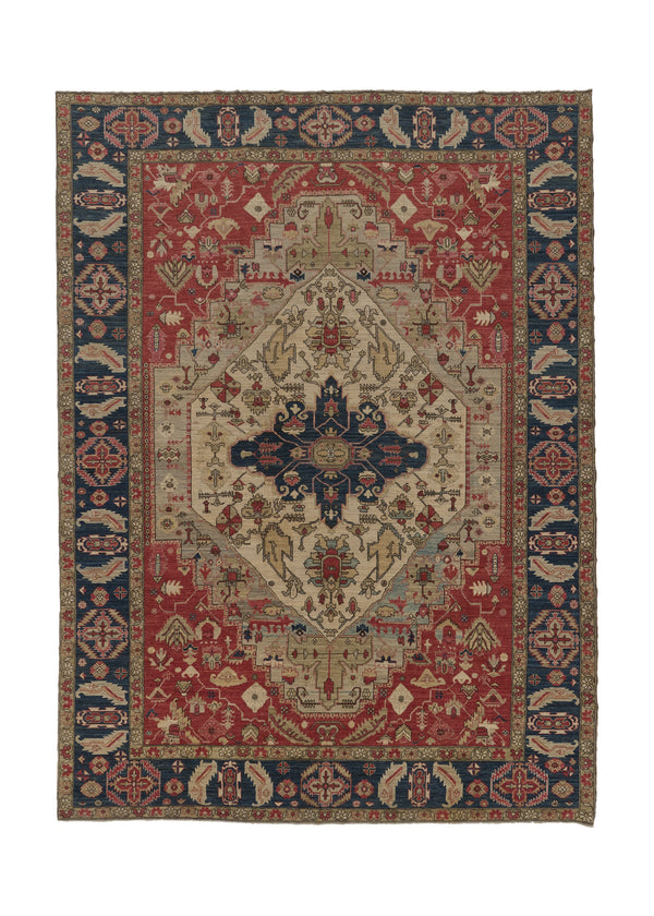 36104 Oriental Rug Pakistani Handmade Area Tribal Transitional 10'2'' x 13'10'' -10x14- Red Blue Geometric Heriz Design