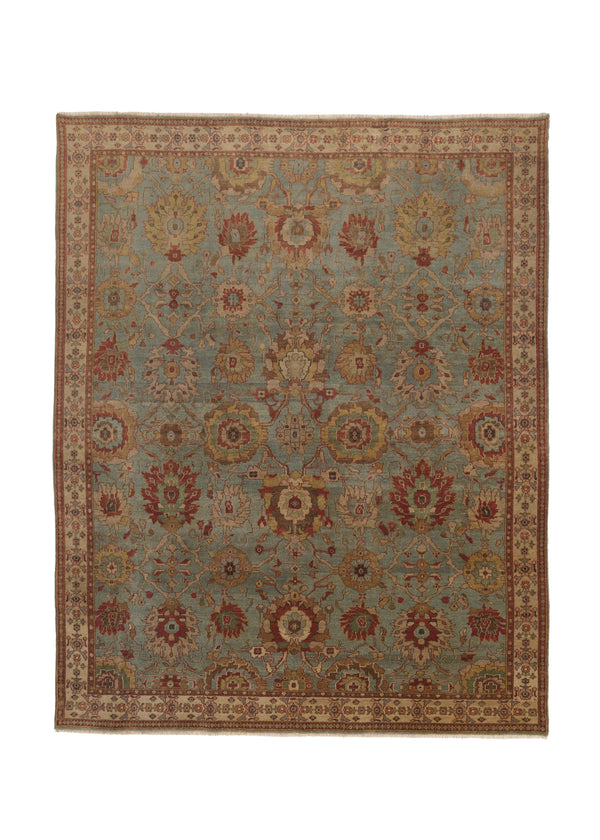 36108 Oriental Rug Pakistani Handmade Area Transitional 8'4'' x 10'0'' -8x10- Blue Whites Beige Floral Oushak Design