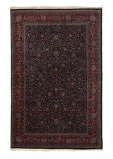 36114 Oriental Rug Indian Handmade Area Traditional 5'10'' x 9'2'' -6x9- Blue Red Floral Design