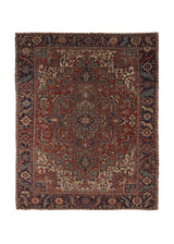 36134 Persian Rug Heriz Handmade Area Antique Tribal 8'0'' x 11'5'' -8x11- Red Geometric Design