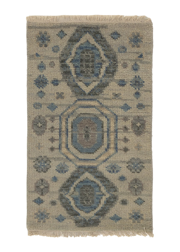 36140 Oriental Rug Indian Handmade Area Transitional 2'0'' x 3'0'' -2x3- Whites Beige Kazak Design