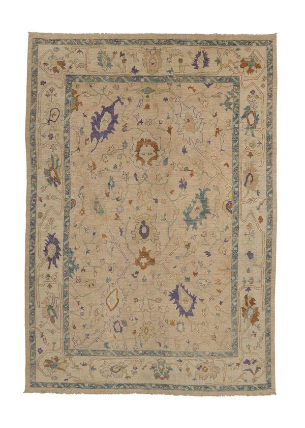 36145 Oriental Rug Pakistani Handmade Area Transitional Neutral 9'9'' x 13'10'' -10x14- Whites Beige Purple Oushak Design