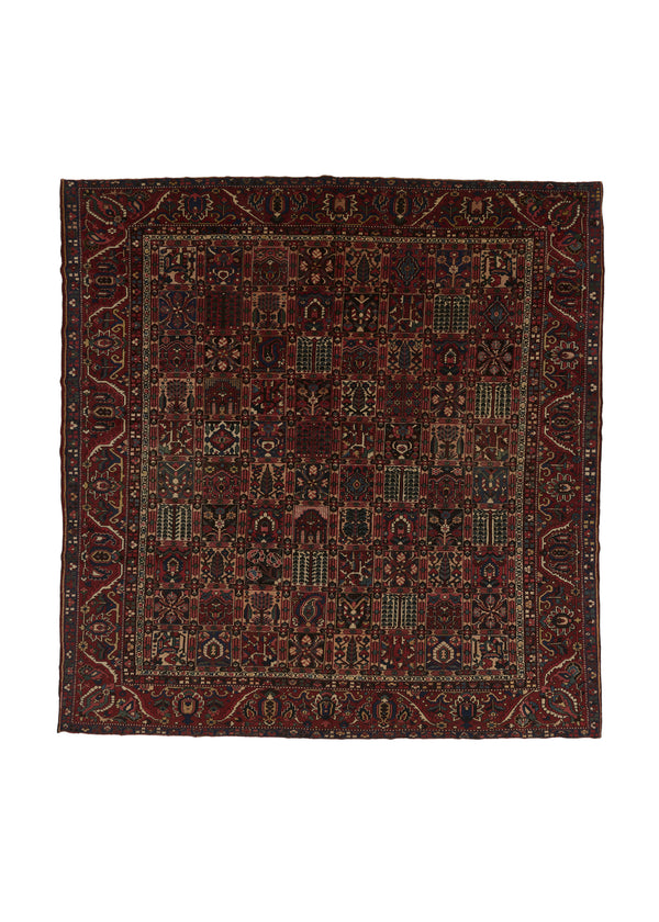 36146 Persian Rug Bakhtiari Handmade Area Tribal 12'5'' x 13'0'' -12x13- Red Garden Design