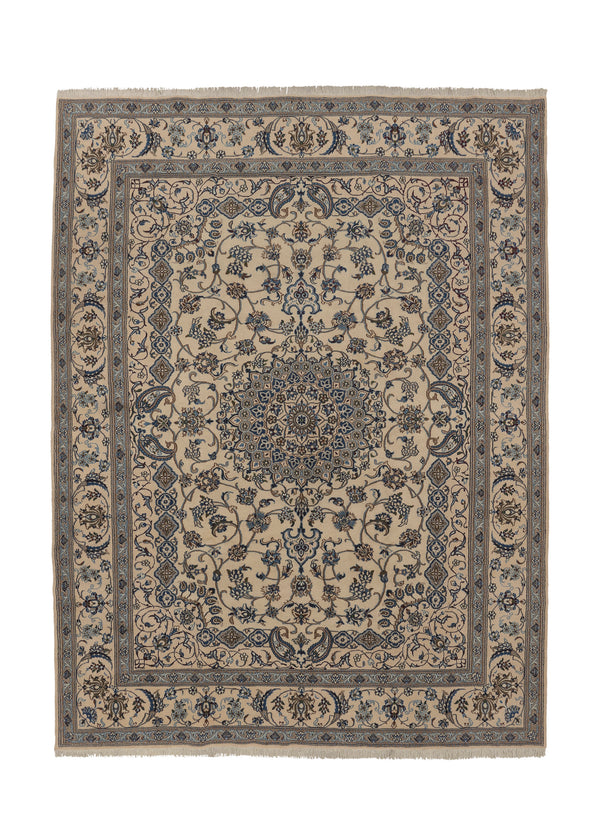 36150 Persian Rug Kashmar Handmade Area Traditional 9'6 x 12'7 -10x13- Whites Beige Blue Floral Design