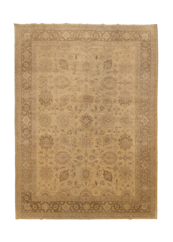 36162 Oriental Rug Pakistani Handmade Area Transitional Neutral 10' x 13'6'' -10x14- Whites Beige Oushak Design