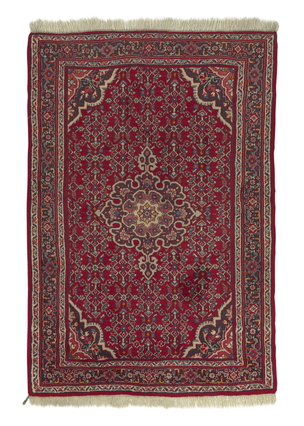 9465 Persian Rug Bijar Handmade Area Traditional 3'6'' x 5'2'' -4x5- Red Floral Design