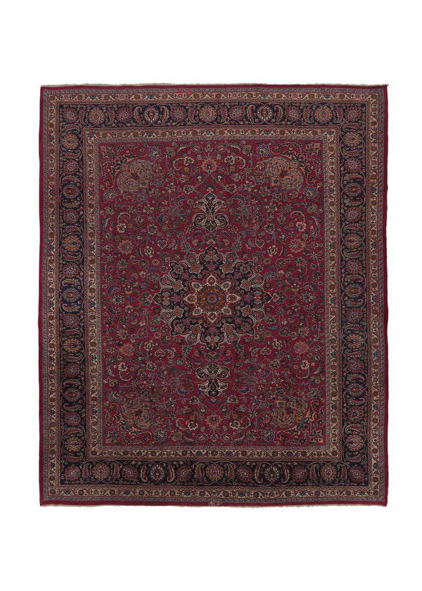 9888 Persian Rug Mashhad Handmade Area Traditional 10'0'' x 12'2'' -10x12- Red Floral Design