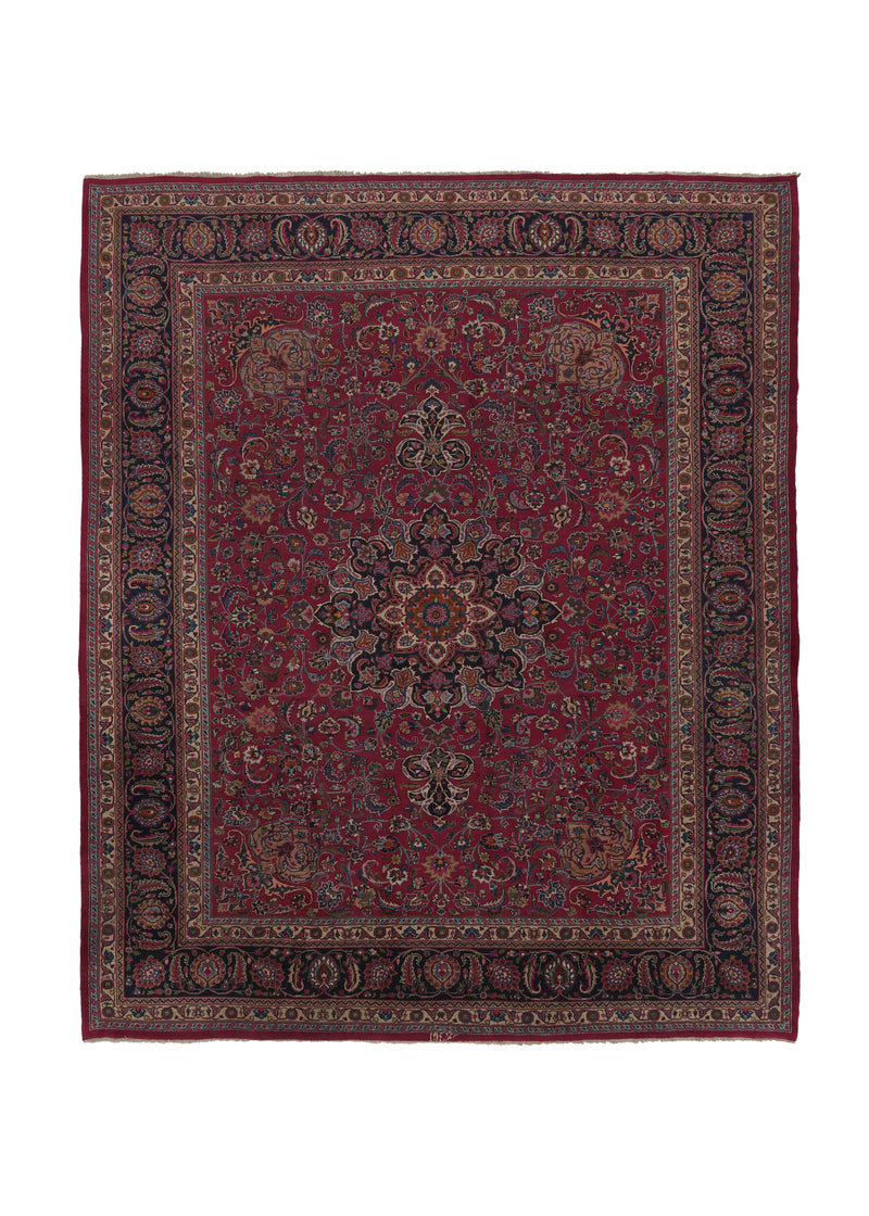 9888 Persian Rug Mashhad Handmade Area Traditional 10'0'' x 12'2'' -10x12- Red Floral Design