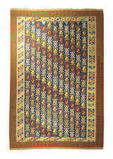 A11171 Persian Rug Shiraz Handmade Area Tribal 6'8'' x 10'0'' -7x10- Blue Green Multi-color Geometric Kilim Design