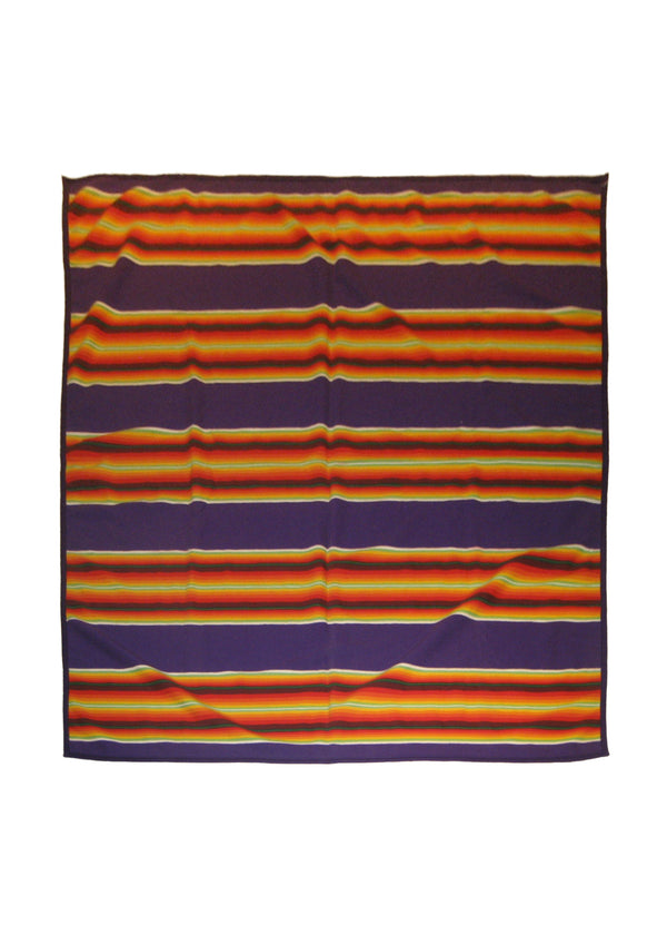 A12254 Native American Rug Mexico Handmade Area Tribal 5'3'' x 6'6'' -5x7- Purple Orange Geometric Design