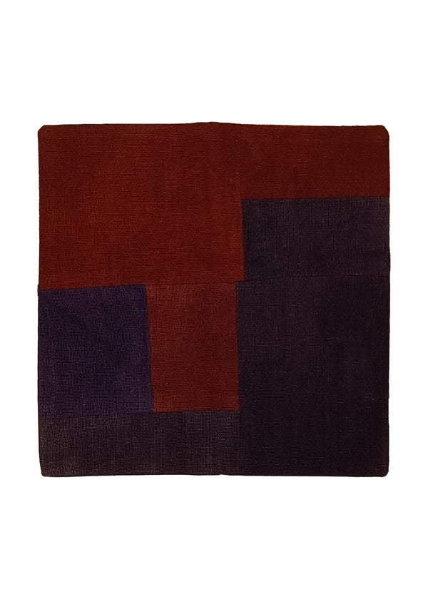 A15759 Oriental Rug Turkish Handmade Pillow Tribal 1'6'' x 1'6'' -2x2- Red Purple Geometric Design