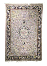 A16141 Persian Rug Tabriz Handmade Area Traditional 6'7'' x 10'1'' -7x10- Purple Blue Green Naghsh Floral Design