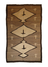 A17849 Native American Rug Navajo Handmade Area Tribal Antique 3'5'' x 5'6'' -3x6- Gray Brown Geometric Design
