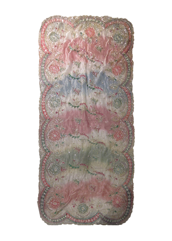 A24683 Persian Rug Handmade Area Traditional 3'7'' x 6'8'' -4x7- Pink Green Tapestry Floral Throw Design