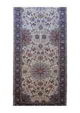 A24811 Persian Rug Tabriz Handmade Runner Traditional 2'10'' x 9'3'' -3x9- Whites Beige Blue Naghsh Floral Design