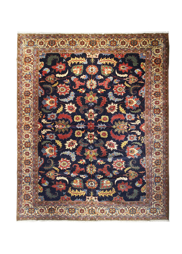 A26626 Persian Rug Heriz Handmade Area Tribal 13'3'' x 16'2'' -13x16- Blue Red Floral Design