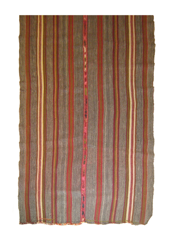 A26683 Oriental Rug Moroccan Handmade Area Tribal 4'1'' x 8'9'' -4x9- Brown Red Stripes Design