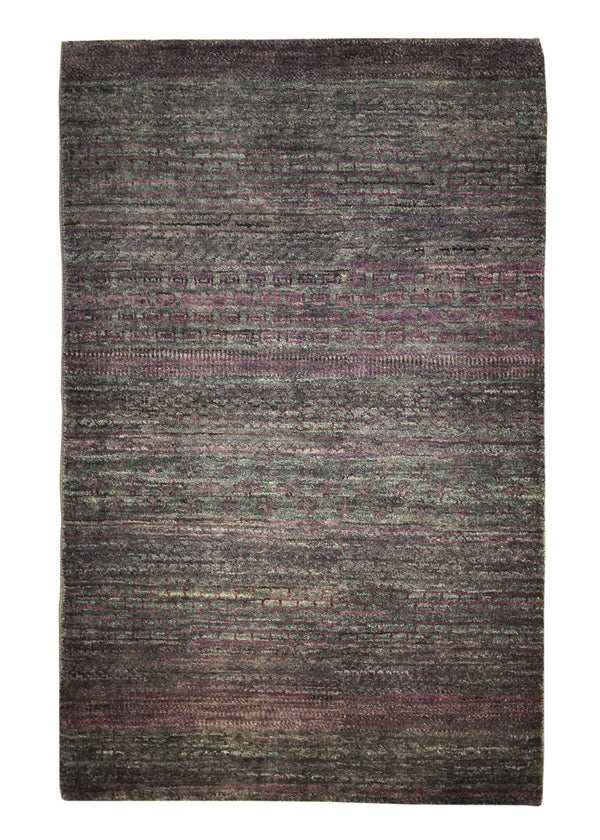 A28329 Oriental Rug Pakistani Handmade Area Transitional Tribal 2'7'' x 4'0'' -3x4- Purple Gray Gabbeh Grass Design