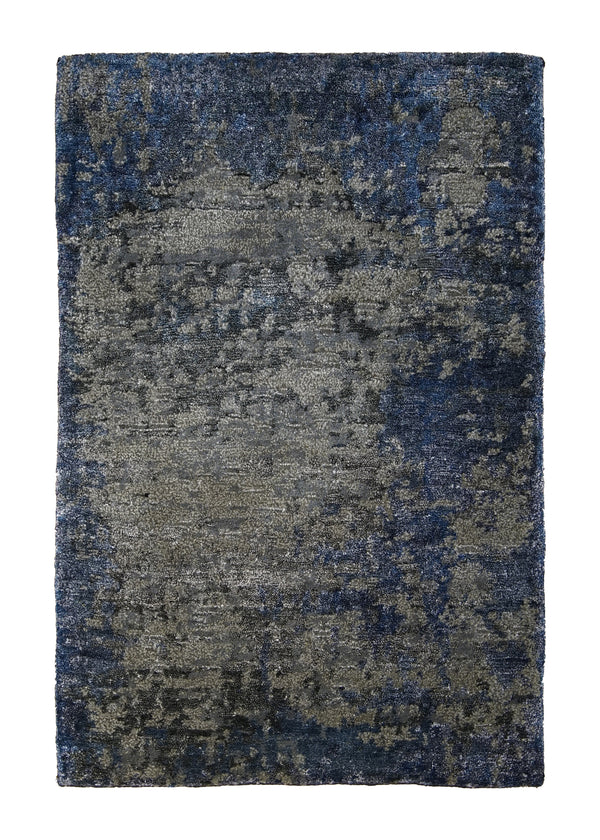 A29906 Oriental Rug Indian Handmade Area Modern 2'0'' x 3'0'' -2x3- Blue Gray Splatter Abstract Design