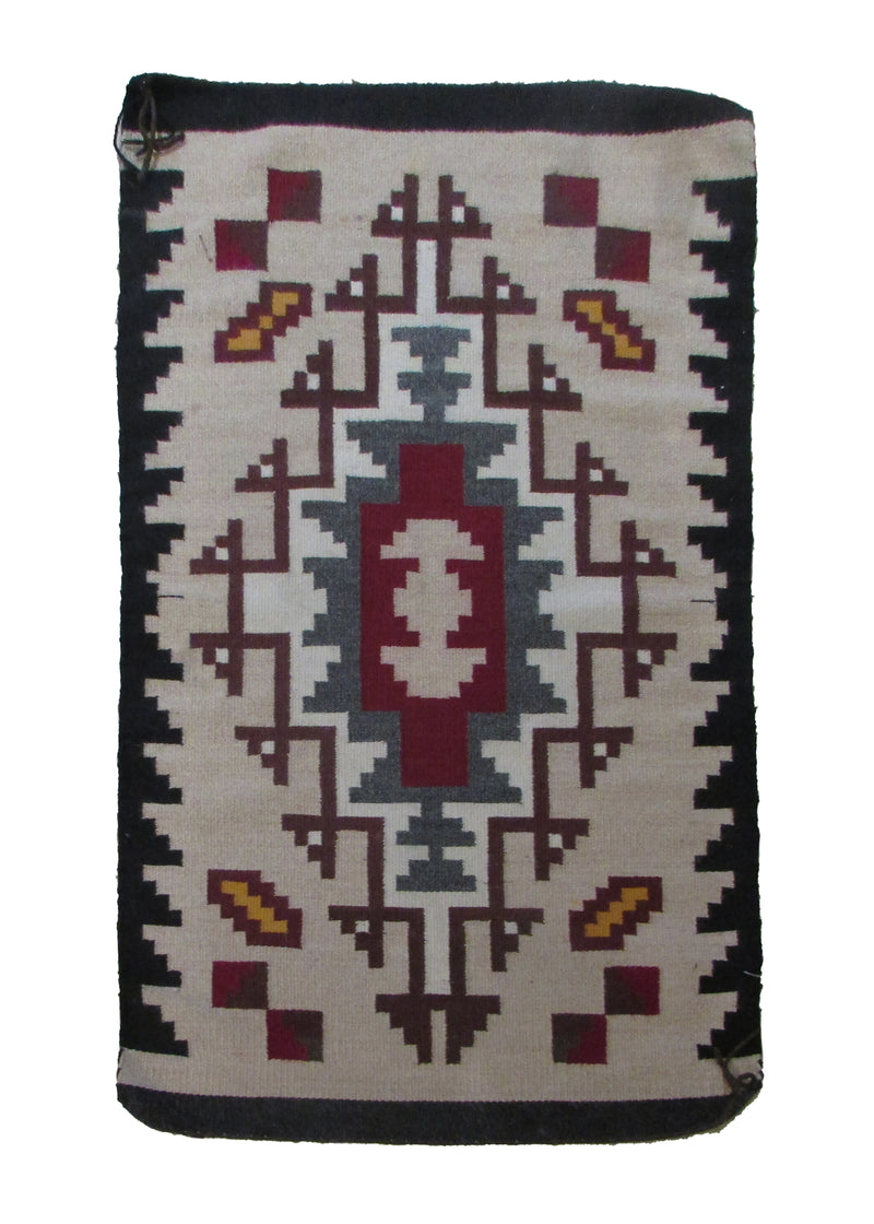 A30145 Native American Rug Navajo Handmade Area Tribal 2'0'' x 3'5'' -2x3- Whites Beige Black Two Gray Hills Geometric Design