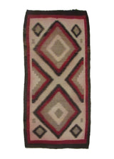A30425 Native American Rug Navajo Handmade Area Tribal 2'5'' x 4'9'' -2x5- Whites Beige Red Brown Geometric Design