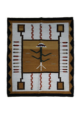 A30515 Native American Rug Navajo Handmade Area Tribal 2'6'' x 2'10'' -3x3- Yellow Gold Whites Beige Storm Geometric Design