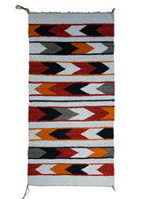 A30517 Native American Rug Navajo Handmade Area Tribal 1'7'' x 3'3'' -2x3- Whites Beige Red Orange Geometric Design