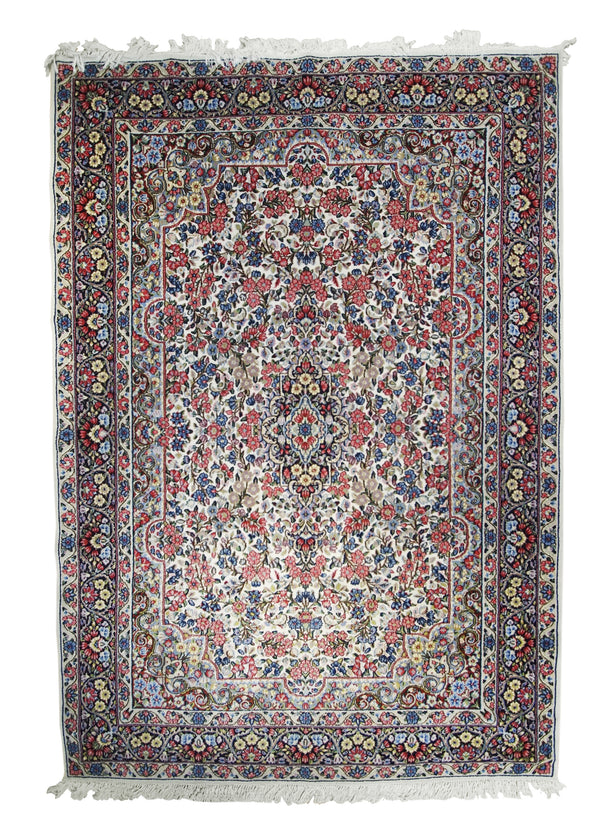 A31457 Persian Rug Kerman Handmade Kerman, Lavar Traditional 5'11'' x 8'9'' -- Pink Floral Design