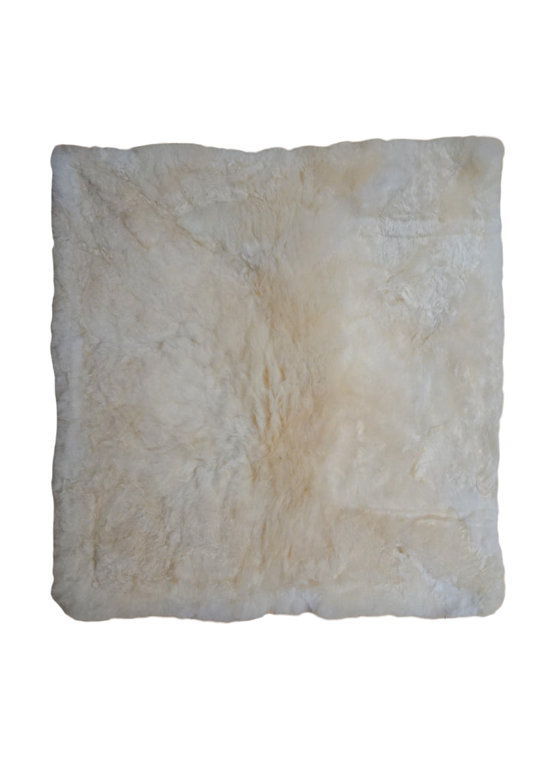 A33706 Native American Rug Peru Handmade Pillow Modern 1'8'' x 1'8'' -2x2- Whites Beige Plain Design