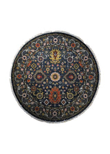 A34563 Oriental Rug Indian Handmade Round Traditional 5'1'' x 5'1'' -5x5- Blue Oushak Design