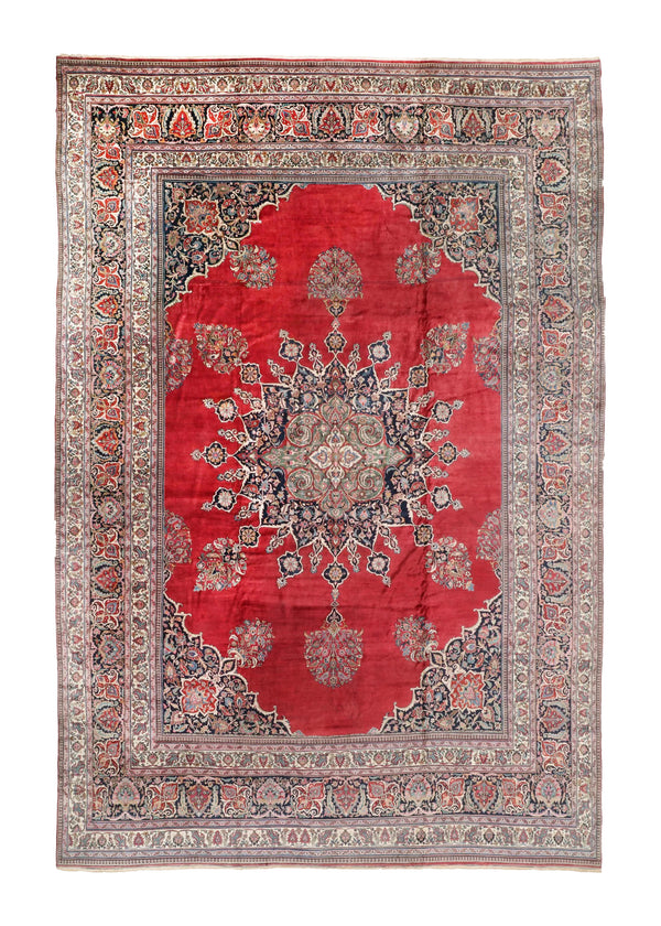 A34743 Persian Rug Khorasan Handmade Area Antique Traditional 20'0'' x 30'0'' -20x30- Red Open Floral Design