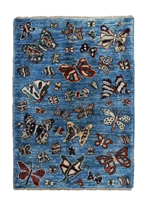 A34816 Oriental Rug Pakistani Handmade Area Transitional Tribal 2'2'' x 2'11'' -2x3- Blue Animals Gabbeh Design
