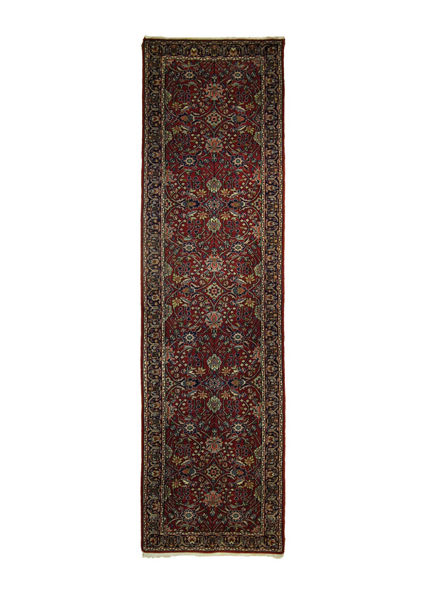 A35130 Oriental Rug Indian Handmade Runner Traditional 2'8'' x 9'10'' -3x10- Red Floral Jaipur Design